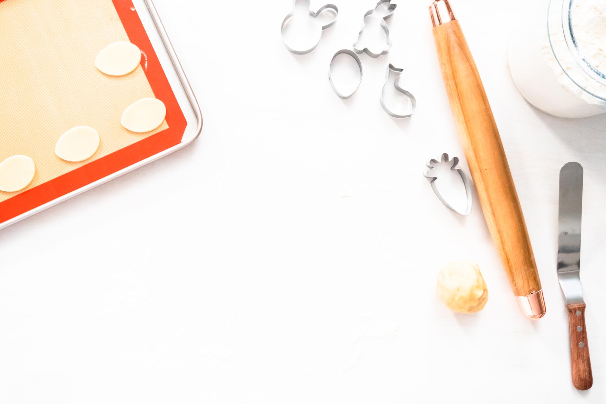 studio counter with tools and tasting notes
